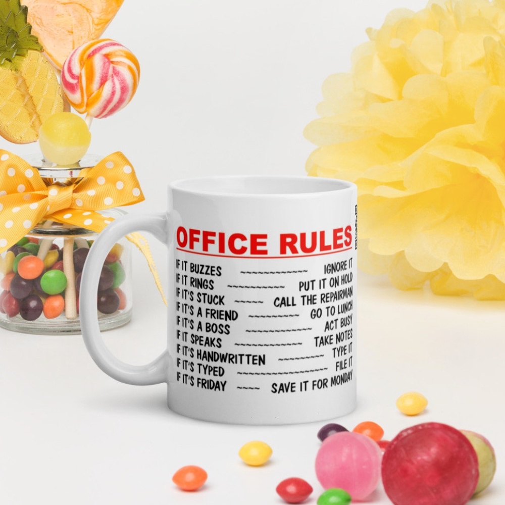 Office Rules White Glossy Coffee Mug
